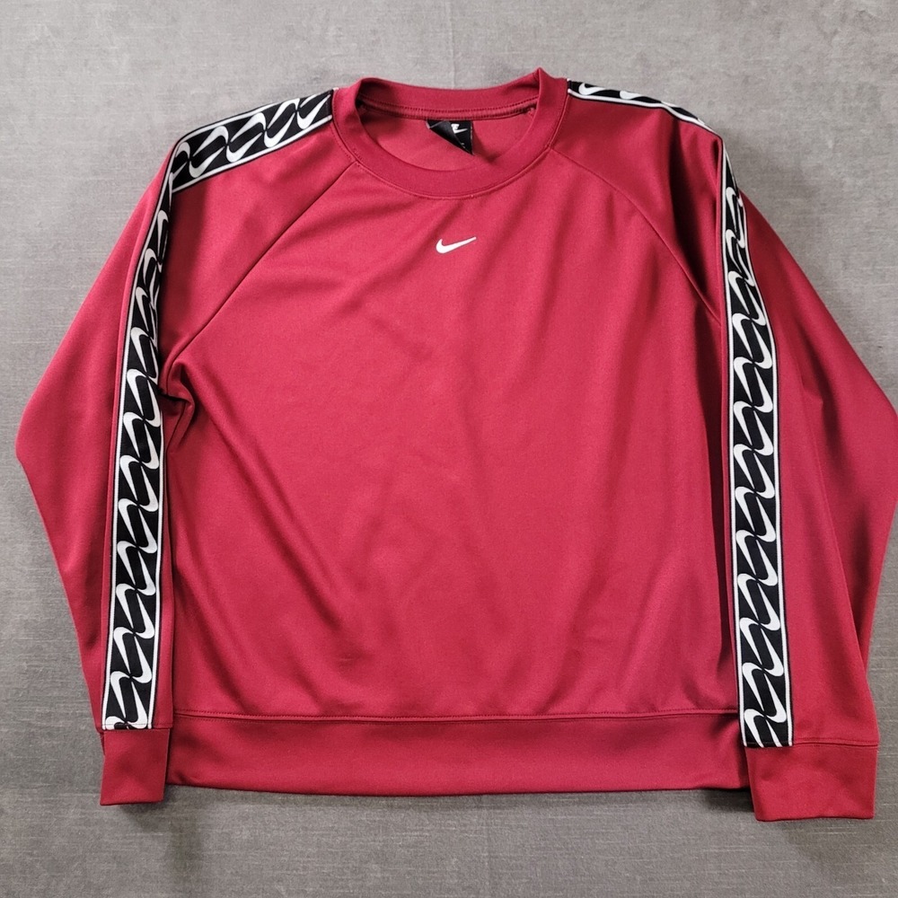 Nike Center Swoosh Y2K Pull Over Performance Sweater Red Logo Mens Medium